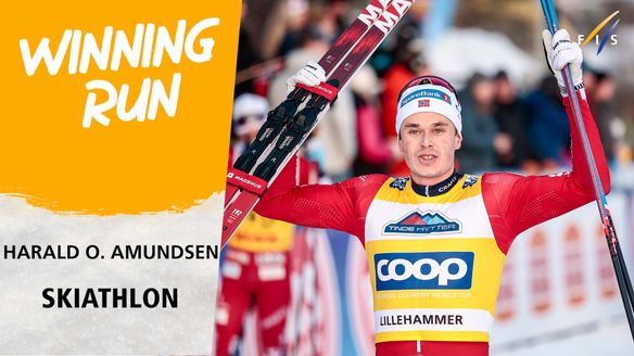 Amundsen triumphs in a close finish in the Lillehammer skiathlon